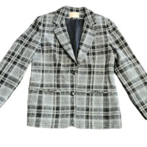Pendelton Authentic drummond grey virgin wool plaid blazer Gray Women’s size 8